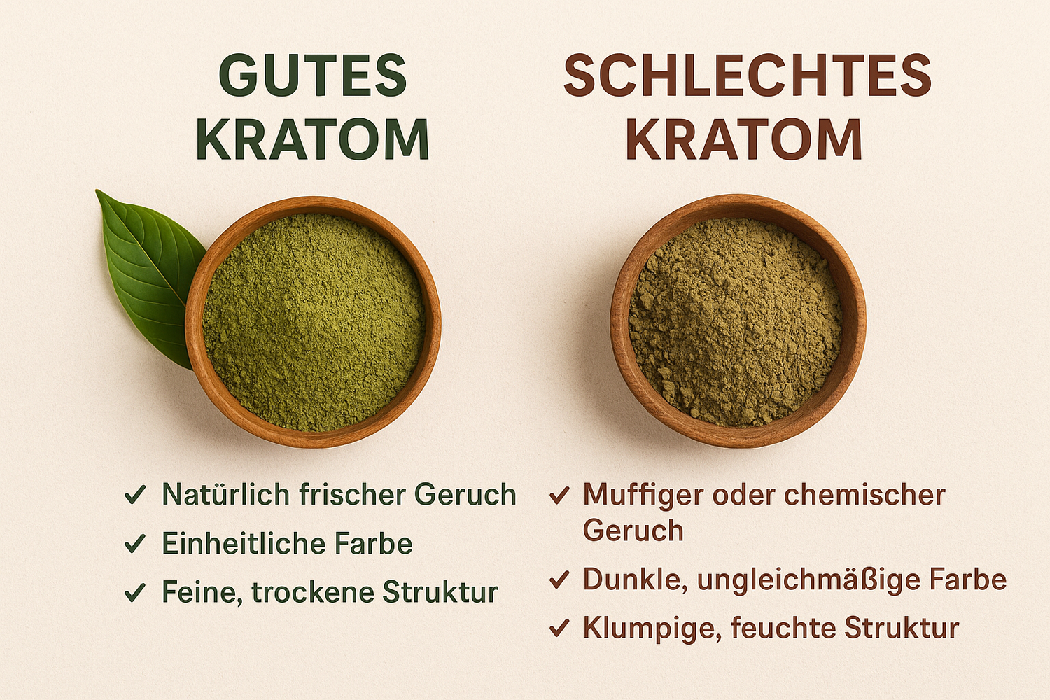 🌿 Gutes Kratom von schlechtem unterscheiden – So erkennst du Qualität